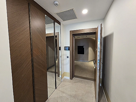 Şık tasarımlı daire giriş kapısı ve modern antre detayı.