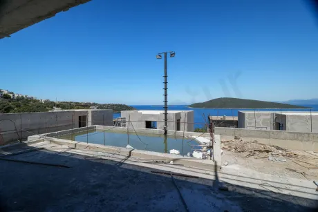 Bodrum'daki lüks müstakil villanın geniş ve panoramik deniz manzarası.