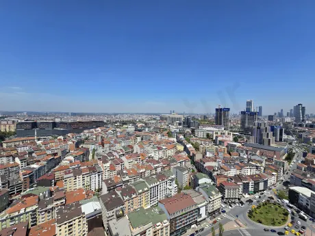 İstanbul Şişli'de binaların ve kentsel yerleşimin panoramik manzara görünümü