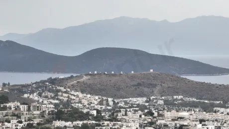 Bodrum kıyılarının geniş açılı panoramik deniz manzarası