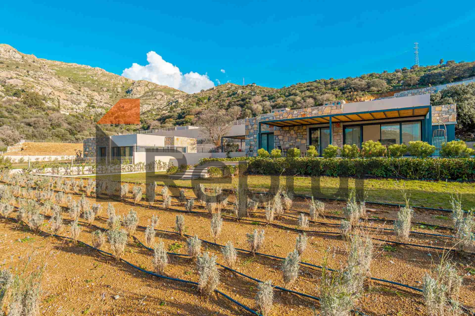 Gümüşlük'te satılık Ege Denizi ve dağ manzaralı 14 lüks villa